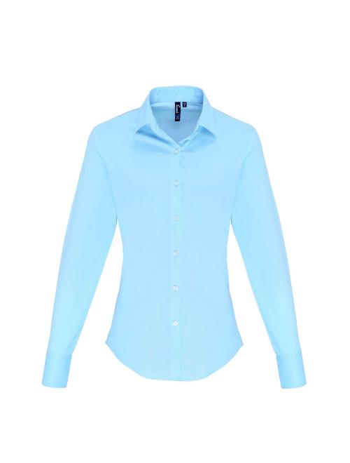 WOMEN'S STRETCH-FIT COTTON POPLIN LONG SLEEVE SHIRT