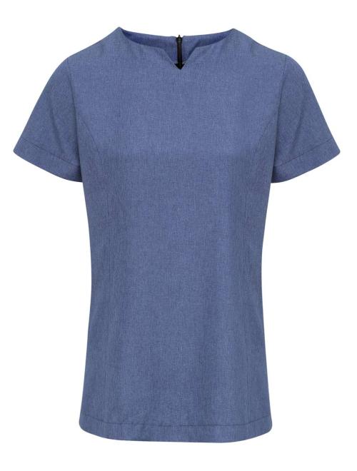 ‘VIOLA' LINEN-LOOK CUT NECK BEAUTY TUNIC