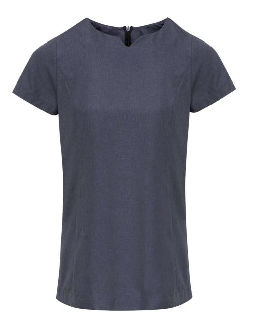 ‘VIOLA' LINEN-LOOK CUT NECK BEAUTY TUNIC