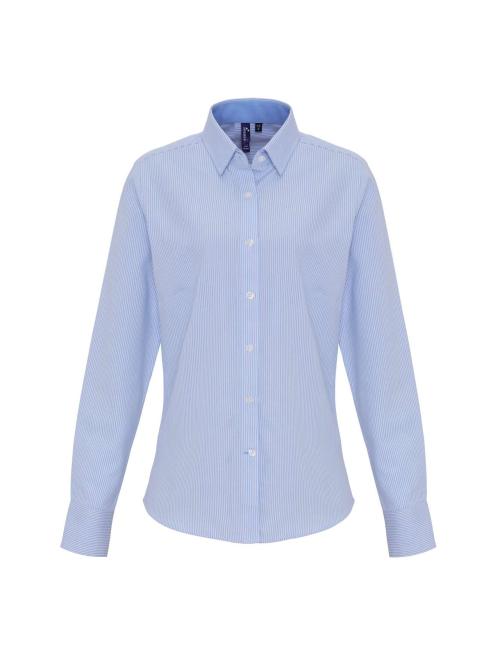 WOMEN'S COTTON RICH OXFORD STRIPES SHIRT