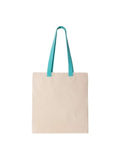 FLAT CANVAS SHOPPER WITH CONTRAST HANDLE