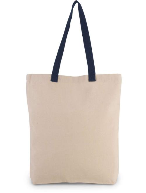SHOPPER BAG WITH GUSSET AND CONTRAST COLOUR HANDLE