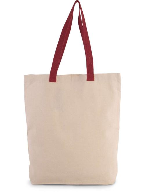SHOPPER BAG WITH GUSSET AND CONTRAST COLOUR HANDLE