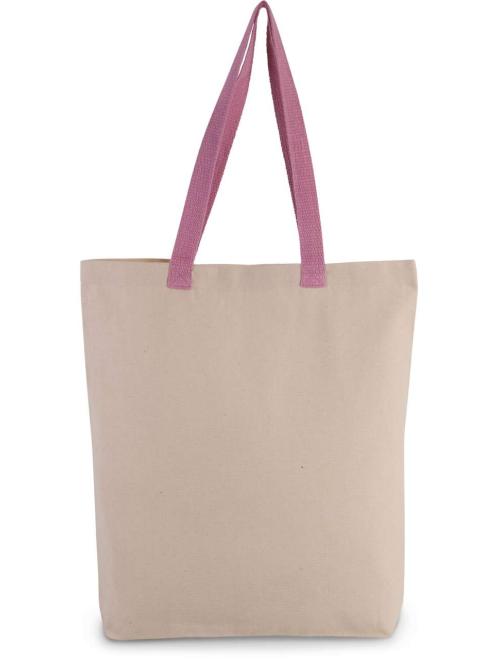 SHOPPER BAG WITH GUSSET AND CONTRAST COLOUR HANDLE