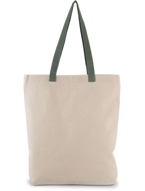 SHOPPER BAG WITH GUSSET AND CONTRAST COLOUR HANDLE
