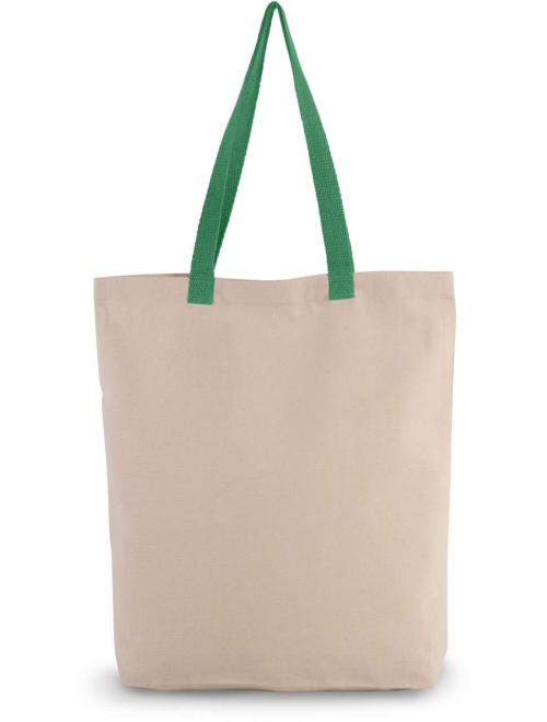 SHOPPER BAG WITH GUSSET AND CONTRAST COLOUR HANDLE