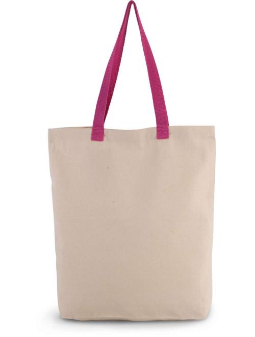 SHOPPER BAG WITH GUSSET AND CONTRAST COLOUR HANDLE