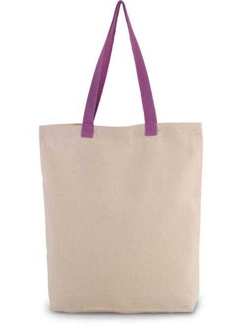 SHOPPER BAG WITH GUSSET AND CONTRAST COLOUR HANDLE