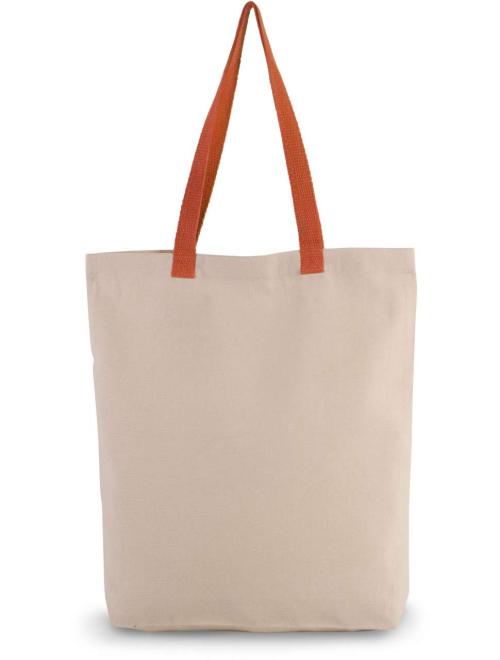 SHOPPER BAG WITH GUSSET AND CONTRAST COLOUR HANDLE