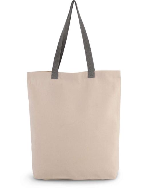 SHOPPER BAG WITH GUSSET AND CONTRAST COLOUR HANDLE