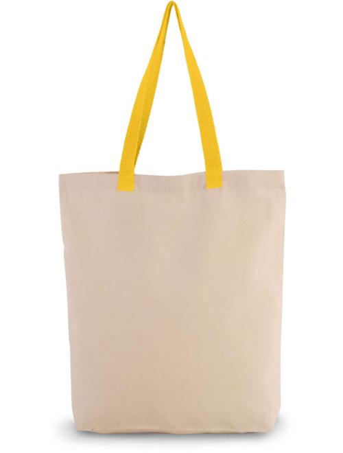 SHOPPER BAG WITH GUSSET AND CONTRAST COLOUR HANDLE