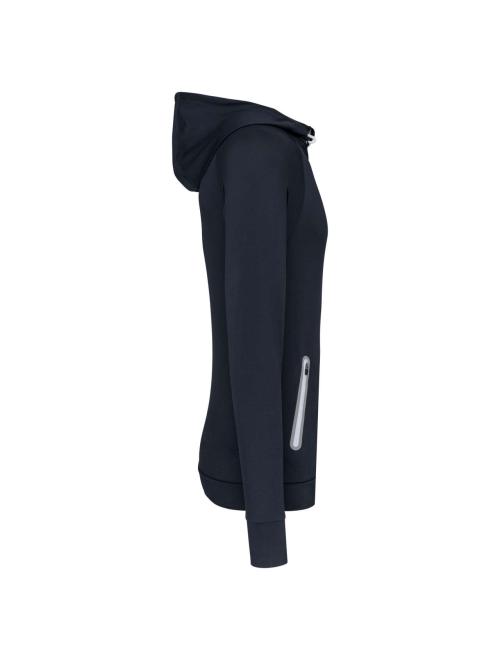 ZIP NECK HOODED SPORTS SWEATSHIRT
