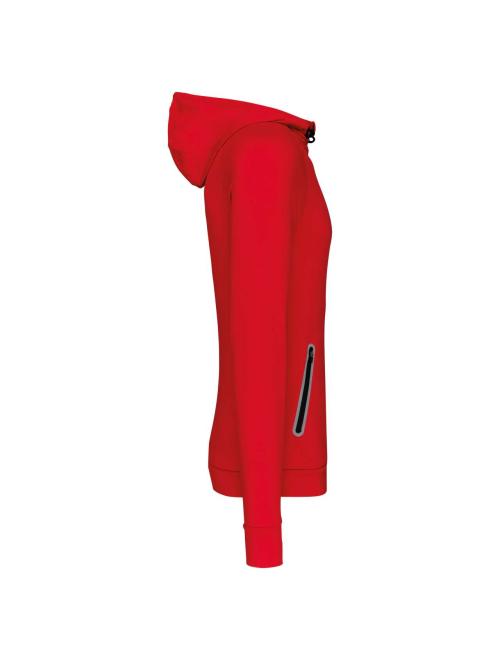 ZIP NECK HOODED SPORTS SWEATSHIRT