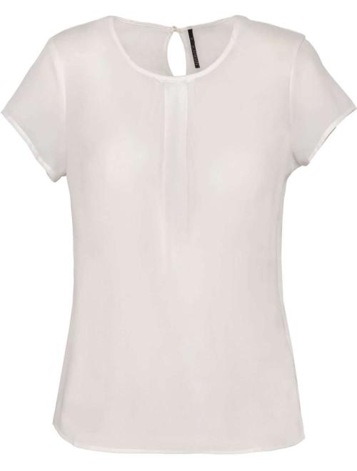 LADIES' SHORT-SLEEVED CREPE BLOUSE