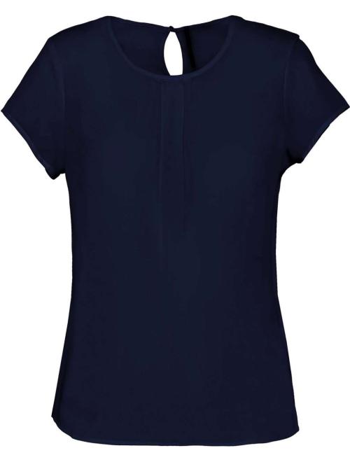 LADIES' SHORT-SLEEVED CREPE BLOUSE