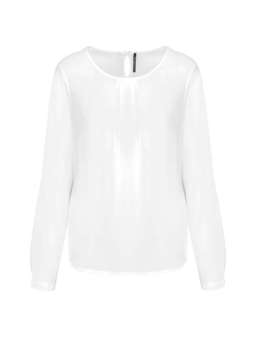 LADIES' LONG-SLEEVED CREPE BLOUSE