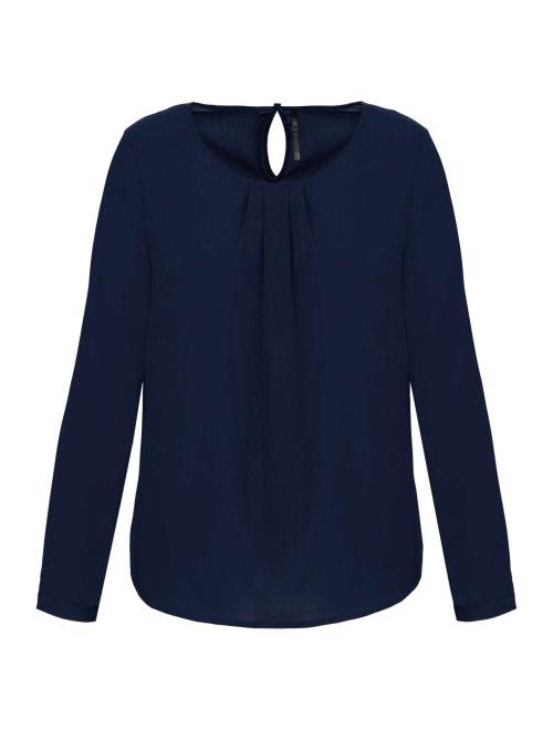 LADIES' LONG-SLEEVED CREPE BLOUSE