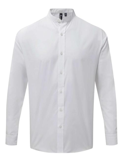 BANDED COLLAR 'GRANDAD' LONG SLEEVE SHIRT