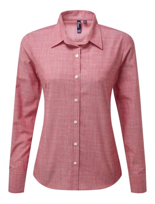 WOMEN'S COTTON SLUB CHAMBRAY LONG SLEEVE SHIRT