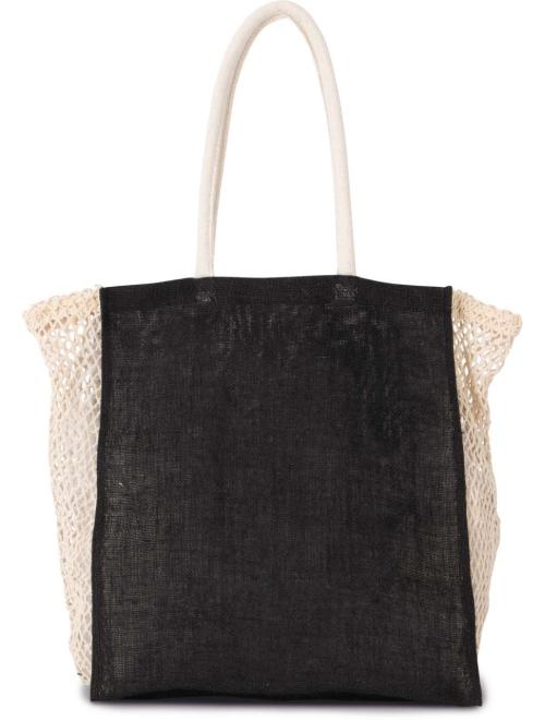 SHOPPING BAG WITH MESH GUSSET