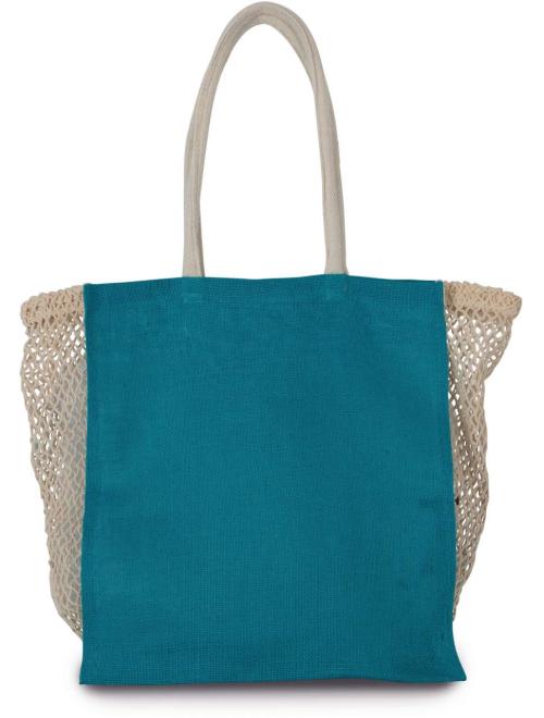 SHOPPING BAG WITH MESH GUSSET