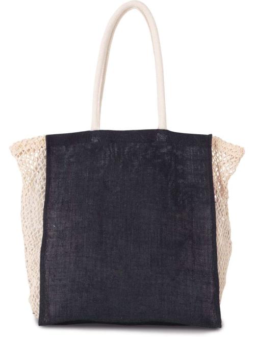 SHOPPING BAG WITH MESH GUSSET