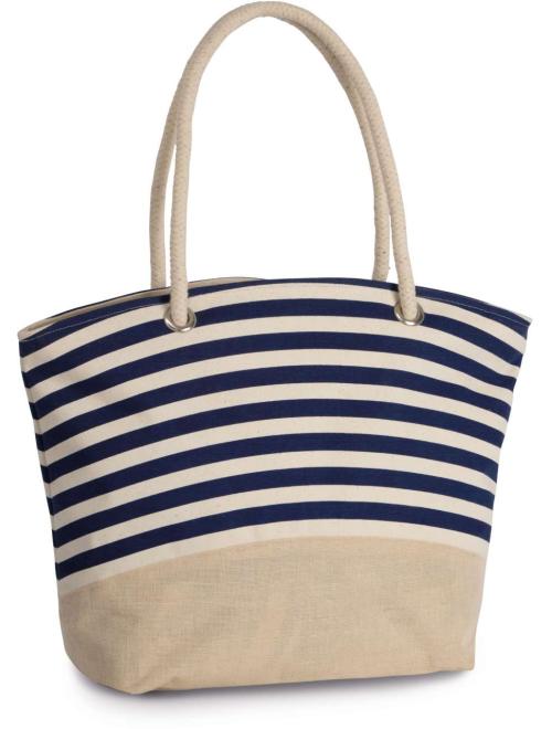 JUTE CANVAS DUFFEL SHOPPING BAG