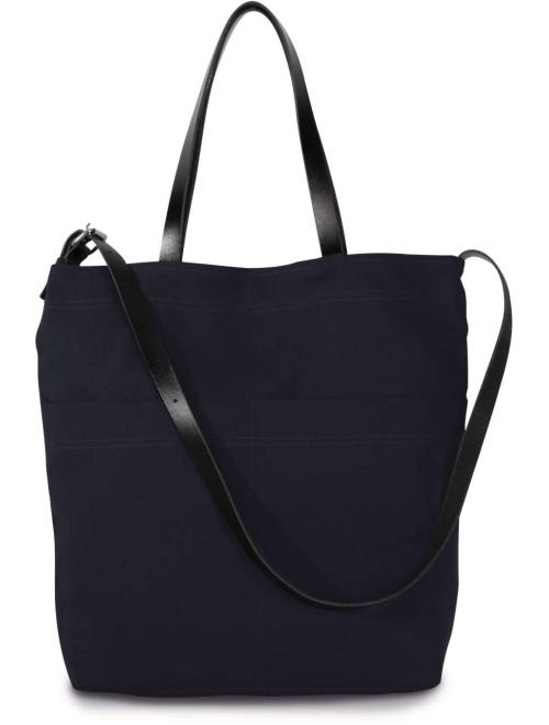 HANDBAG WITH LEATHER SHOULDER STRAP
