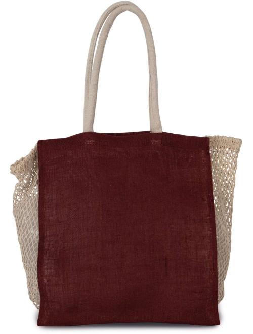 SHOPPING BAG WITH MESH GUSSET