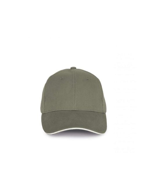 CAP IN ORGANIC COTTON WITH CONTRASTING SANDWICH PEAK - 6PANELS