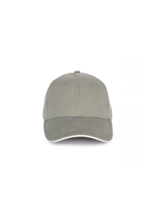 CAP IN ORGANIC COTTON WITH CONTRASTING SANDWICH PEAK - 6PANELS