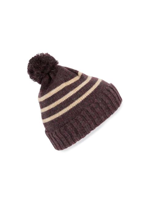 KNITTED STRIPED BEANIE IN RECYCLED YARN