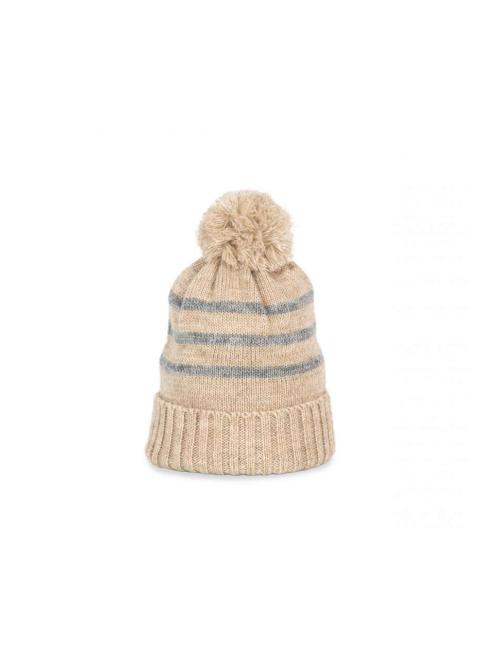KNITTED STRIPED BEANIE IN RECYCLED YARN