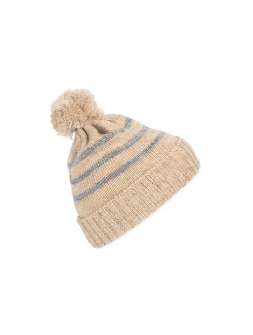 KNITTED STRIPED BEANIE IN RECYCLED YARN