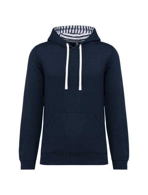 UNISEX CONTRAST PATTERNED HOODED SWEATSHIRT