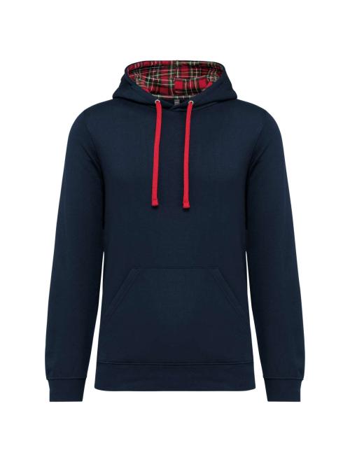 UNISEX CONTRAST PATTERNED HOODED SWEATSHIRT UNISEX CONTRAST PATTERNED HOODED SWEATSHIRT