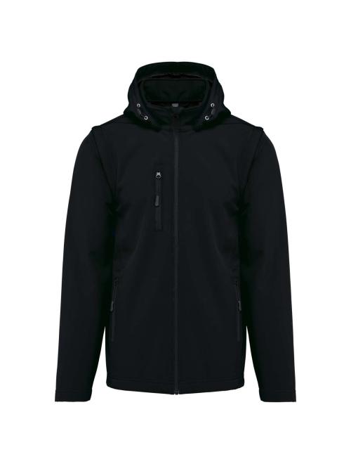 UNISEX 3-LAYER SOFTSHELL HOODED JACKET WITH REMOVABLE SLEEVES UNISEX 3-LAYER SOFTSHELL HOODED JACKET WITH REMOVABLE SLEEVES