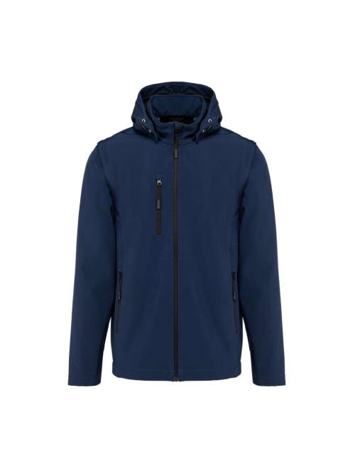UNISEX 3-LAYER SOFTSHELL HOODED JACKET WITH REMOVABLE SLEEVES UNISEX 3-LAYER SOFTSHELL HOODED JACKET WITH REMOVABLE SLEEVES