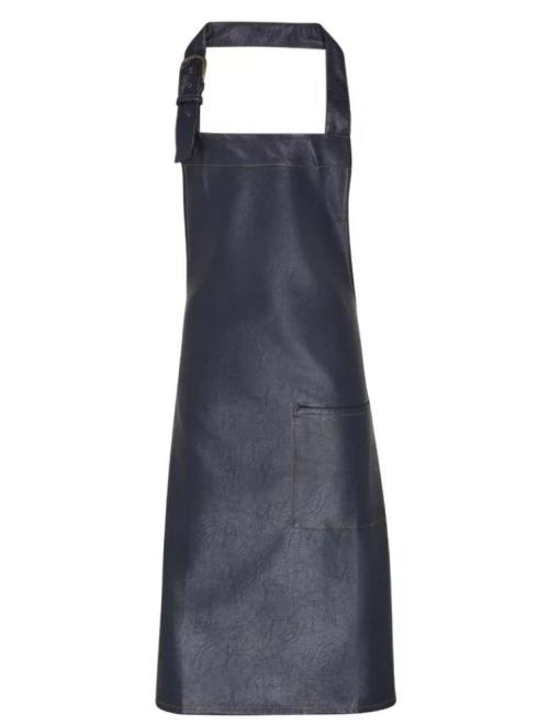 FAUX LEATHER BIB APRON