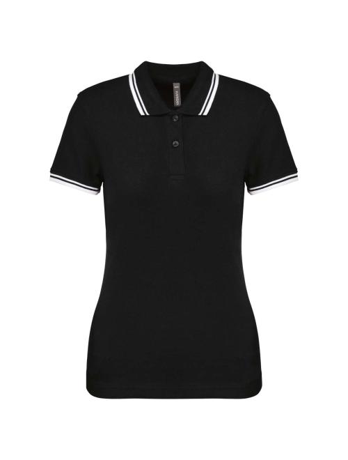 LADIE'S 2 STRIPED SHORT SLEEVED POLOSHIRT