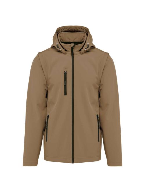 UNISEX 3-LAYER SOFTSHELL HOODED JACKET WITH REMOVABLE SLEEVES UNISEX 3-LAYER SOFTSHELL HOODED JACKET WITH REMOVABLE SLEEVES