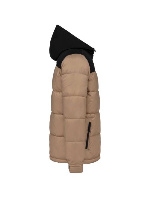 UNISEX BI-TONE PADDED JACKET WITH HOOD UNISEX BI-TONE PADDED JACKET WITH HOOD