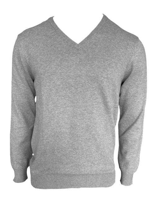 MEN’S V-NECK FINE GAUGE COTTON PULLOVER