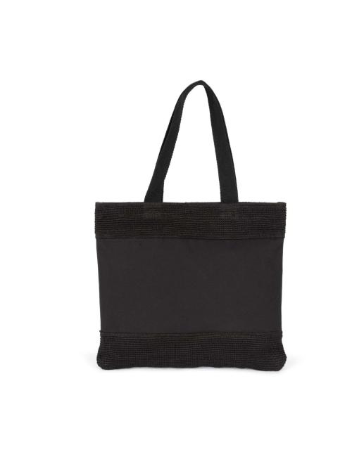 SHOPPING BAG IN COTTON AND WOVEN JUTE THREADS