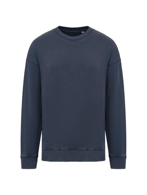 UNISEX WASHED EFFECT OVERSIZE ROUND NECK SWEATSHIRT