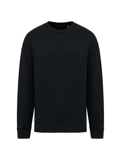 UNISEX WASHED EFFECT OVERSIZE ROUND NECK SWEATSHIRT