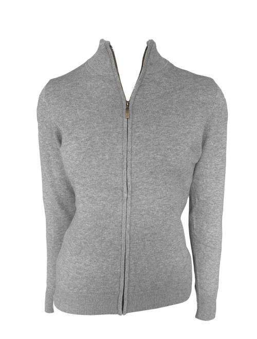 WOMEN’S FULL ZIP CARDIGAN FINE GAUGE COTTON