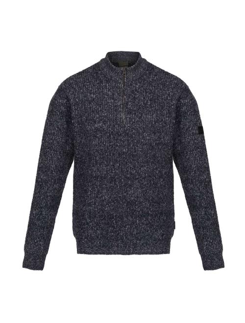 SOLOMON ZIP-NECK KNITTED PULLOVER