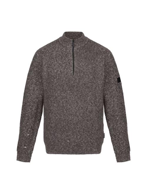 SOLOMON ZIP-NECK KNITTED PULLOVER