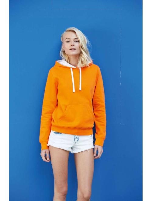 LADIES’ CONTRAST HOODED SWEATSHIRT LADIES’ CONTRAST HOODED SWEATSHIRT